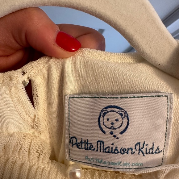 Petite Maison Kids
Girls' Bella Buttermilk Tulle Romper with Faux Pearl Beading - Picture 4 of 6